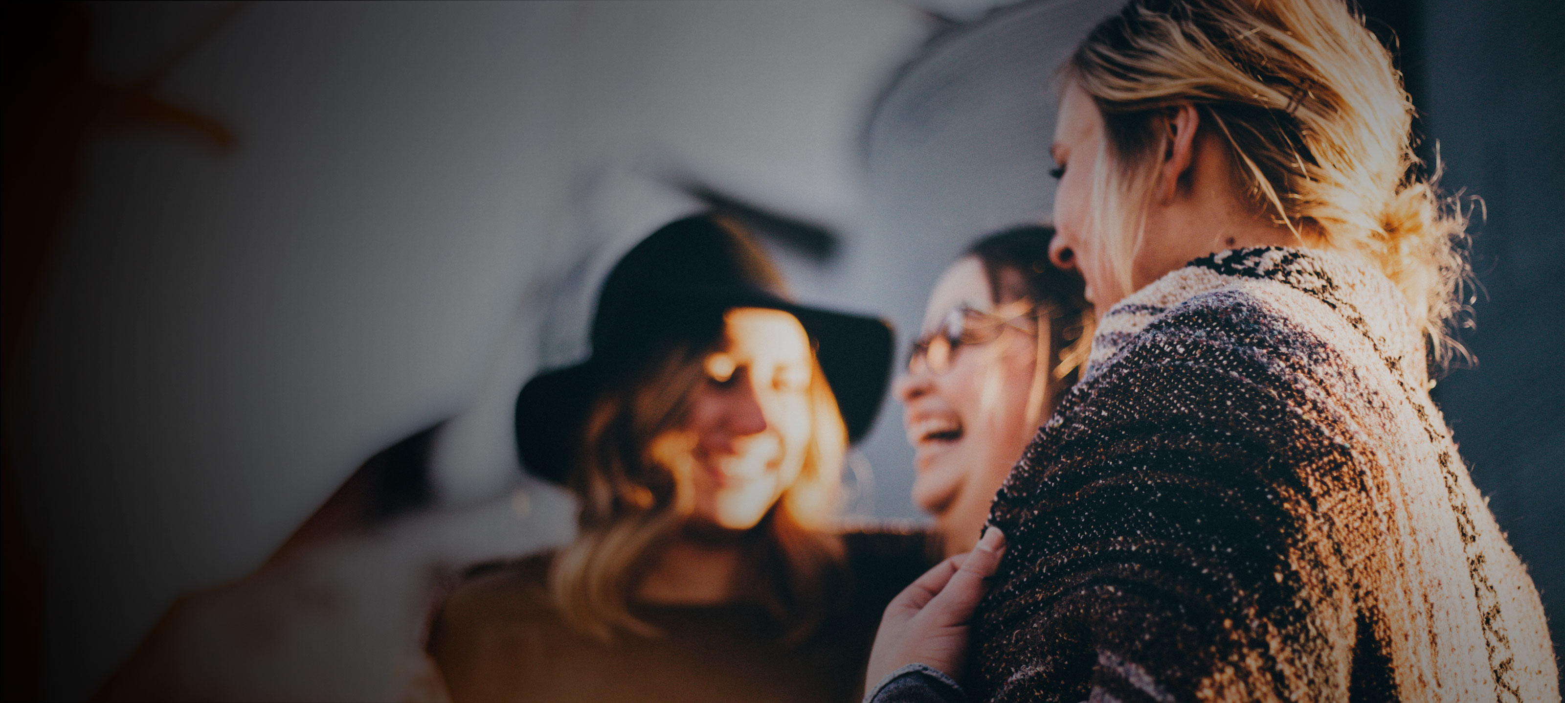 Friends cherishing overlay